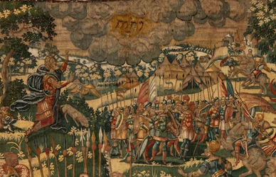 Historia de Gedeón, finales del siglo XVI (seda y lana)