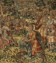 Historia de Gedeón, finales del siglo XVI (seda y lana)