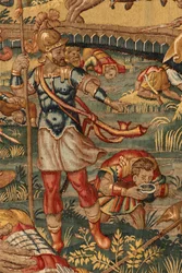 Historia de Gedeón, finales del siglo XVI (seda y lana)