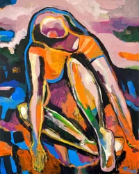 Mujer abstracta y colorida