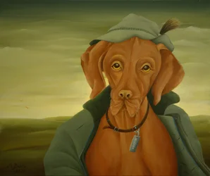 Perro de caza, 2021 (óleo sobre lienzo)