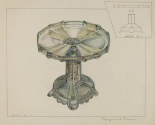 Soporte para pasteles de vidrio, c. 1936