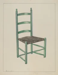 Silla de Respaldo de Escalera - Llamada Silla de Sacudidas, c. 1936