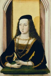 Retrato de una joven sosteniendo una flor, finales del siglo XV