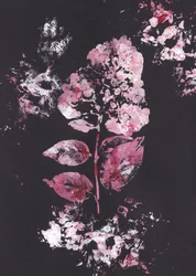 Impresión botánica en rosa