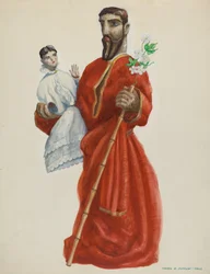 Santo tallado y pintado - San José, c. 1938