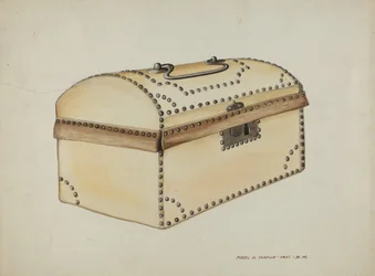Caja cubierta de cuero, c. 1937