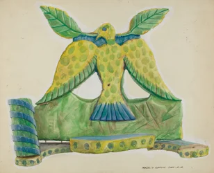 Candelabro de madera pintada, c. 1939