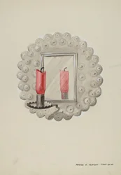 Candelabro de espejo de estaño, c. 1937