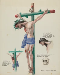 Cristo pintado en madera, c. 1937