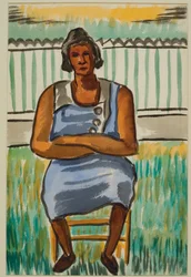 Figura sentada, c.1934 (acuarela sobre papel)