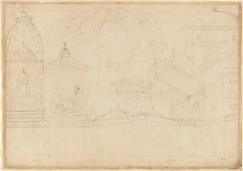 Indrajit hace ofrendas: Folio de la serie del Asedio de Lanka
