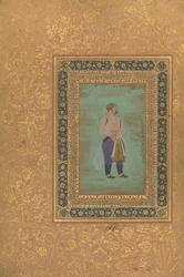(anverso) Retrato del Príncipe Danyal, Folio del Álbum de Shah Jahan, (anverso) finales del siglo XVI