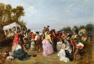En la Romería de Torrijos - Cabral Aguado-Bejarano, Manuel (1827-1891) - 1883 - Óleo sobre lienzo - 69x99 - Museo Carmen Thyssen, Málaga