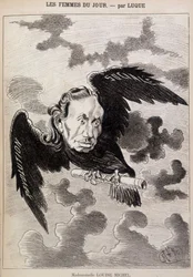 Caricatura de Louise Michel en un cuervo por Luque