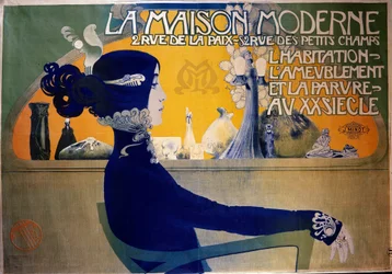 Art Nouveau: cartel "La casa moderna" por Orazi. Siglo XX. Artes decorativas, París