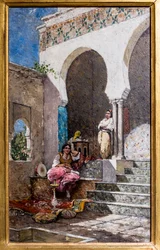 Les Belles du harem (óleo sobre tabla)
