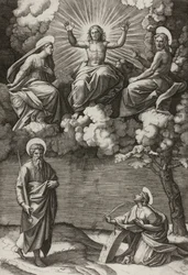 Cristo, la Virgen y San Juan Bautista con los santos Pablo y Catalina