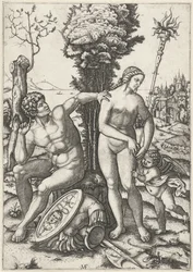 Marte y Venus como pareja amorosa con Amor
