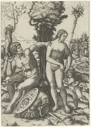 Marte y Venus como pareja amorosa con Amor