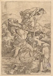 San Cristóbal cruzando el río con Cristo en forma de putto en su hombro, ca. 1500-1534