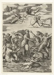 Triunfo de Galatea con tritones, nereidas y putti