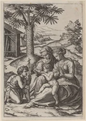 Madonna bajo una palmera