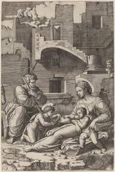 La Sagrada Familia con el joven San Juan Bautista (La Madonna del muslo largo)