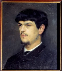Retrato del compositor francés Claude Debussy (1862-1918). Pintura con piedra negra y pastel de Marcel André Baschet (1862-1941) 1884, Museo de Orsay, París