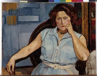 Retrato de mujer sentada Pintura de Marcel Leprin (1891-1933) Siglo XX Mención obligatoria: Colección Fundación Saludos de Provenza, Marsella