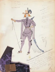 Francia, París, boceto de vestuario de Don Giovanni para la representación Don Giovanni or the rake punish
