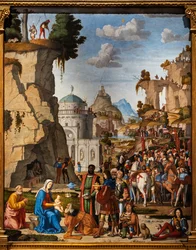 Adoración de los Reyes Magos, detalle
