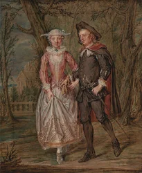 Amantes en un parque