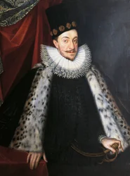 Retrato de Segismundo III Vasa, rey de Suecia y Polonia, por Martin Kober, pintura