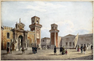 El Arsenal de Venecia en el “Álbum de las principales vistas de Venecia” dibujado por Marco Moro ed. Gio Brize-Ghel n.d 1840. aprox.