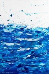 La ola azul, 2024 (acrílico sobre lienzo)