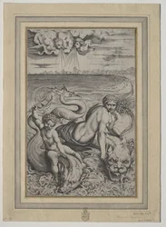 Amor y Cupido Llevados por Delfines, 1500s