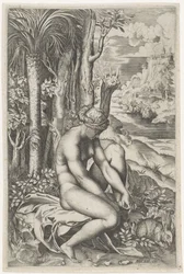 Venus herida por la espina de una rosa