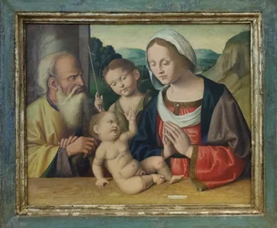 La Sagrada Familia con San Juan Bautista, c.1525-39 (óleo sobre tabla)
