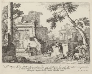 Paisaje con ruinas