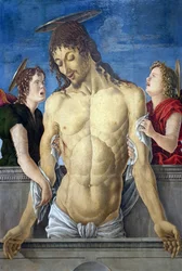 Cristo muerto, sostenido por dos ángeles