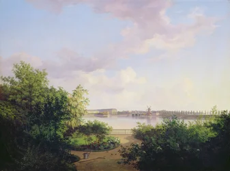 El jardín de Johannes Amsinck en el Binnenalster, 1837