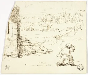 Paisaje con Niño en Primer Plano