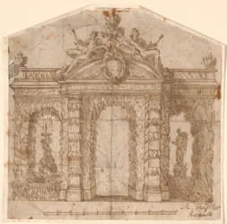 Decoración de jardín arquitectónica con fuente