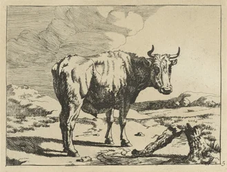 toro, posición, por, tocón de árbol Vacas y ovejas (título de la serie)