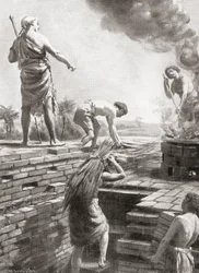 La construcción de un zigurat, las enormes torres piramidales de los templos que se construyeron por primera vez en las ciudades-estado sumerias, de Hutchinson