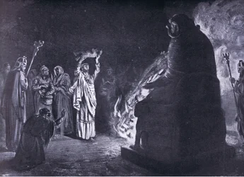 Sacrificio fenicio a Moloc (litografía)