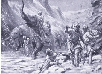 Primer éxito de Mahmud de Ghazni 1000 d.C. (litografía)