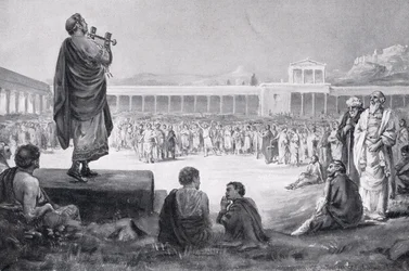 Recorrido de Nerón por Grecia en el año 66 d.C., ilustración de "Hutchinson
