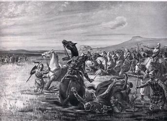 La batalla de Orchomenos, ilustración de "Hutchinson